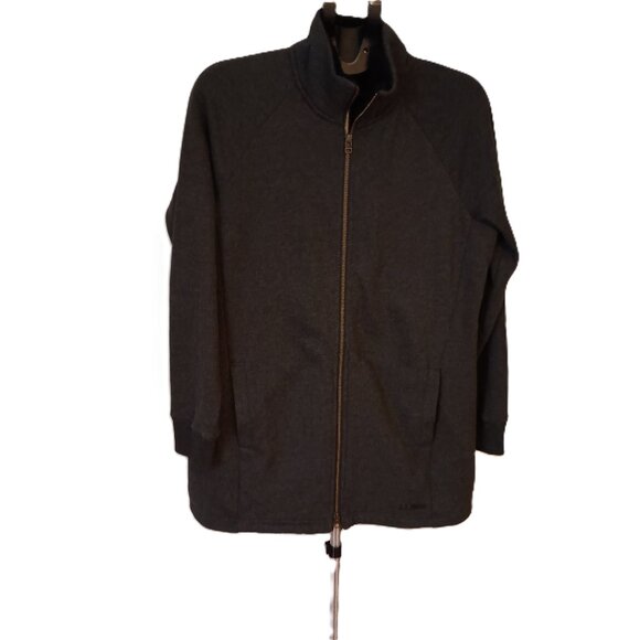 L.L. Bean Jackets & Blazers - L.L. Bean 1912 Sweatshirt Sherpa-Lined Full-Zip Tunic Charcoal Women’s Size M